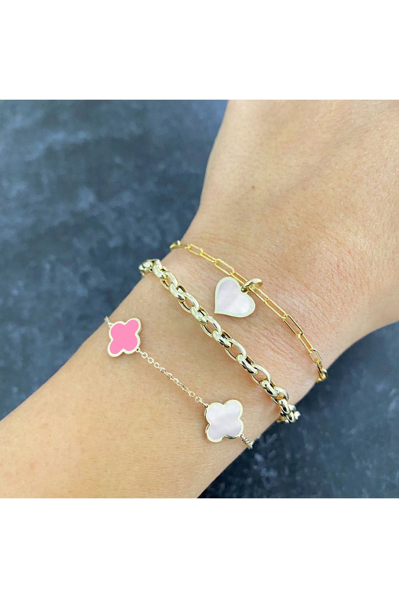 Small Pink Mixed Clover Bracelet, Alternate, color, Pink Mixed