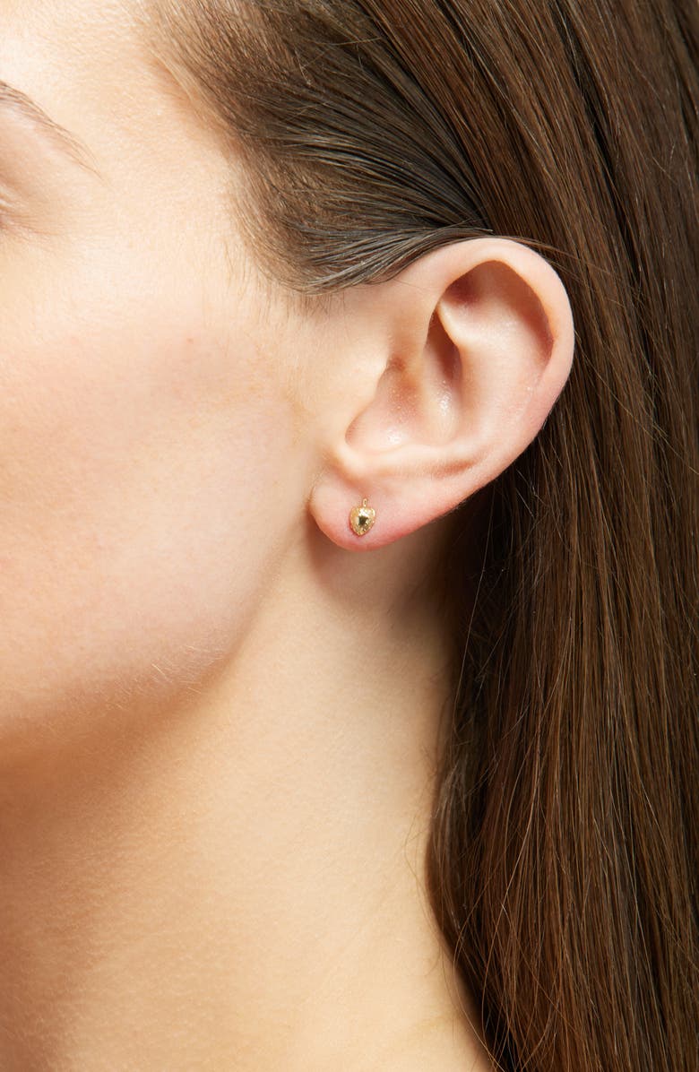 Madewell Demi-Fine Strawberry Stud Earrings, Alternate, color, 14K Gold