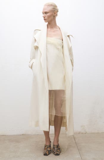 Strapless Mixed Media Chiffon Dress