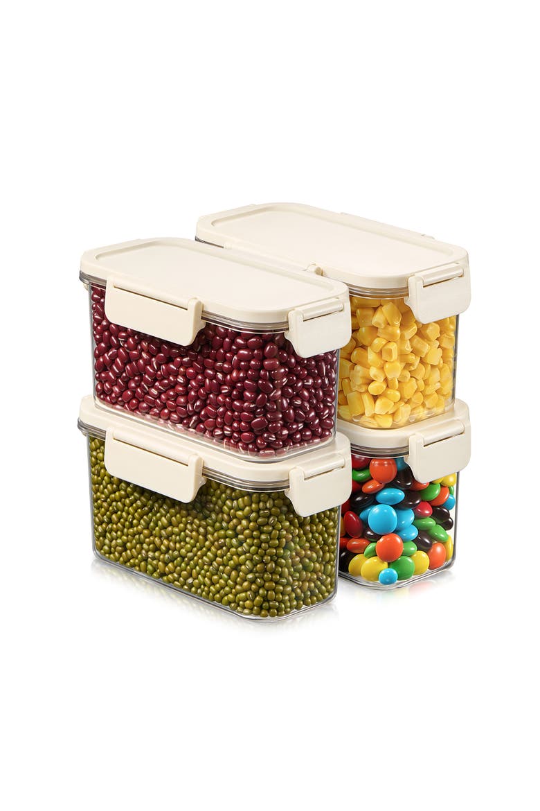Set of 4 Airtight Food Storage Containers, Alternate, color, NO COLOR