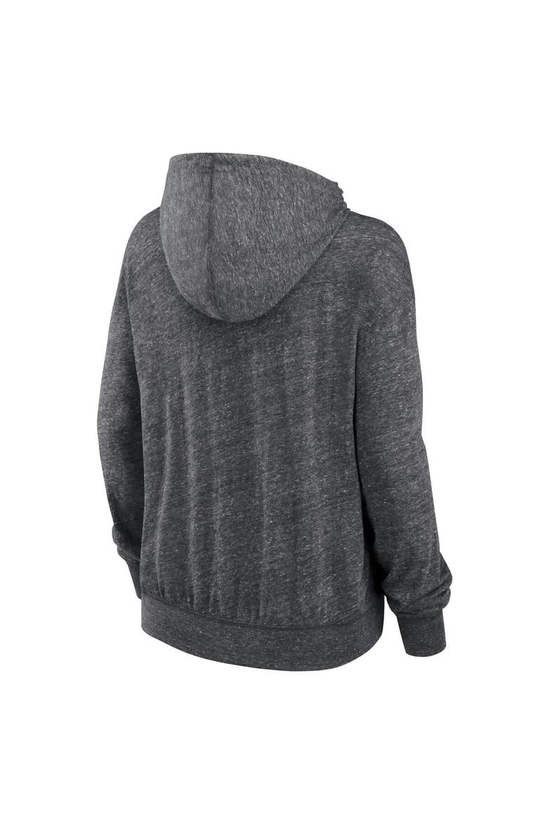 Women's Nike Heather Charcoal New York Jets Team Spirit Gym Vintage Lightweight Hoodie Top, Alternate, color, Heather Charcoal