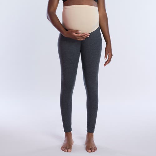 Motherhood Maternity Secret Fit Over The Belly Coated Full Length Legging In Charcoal