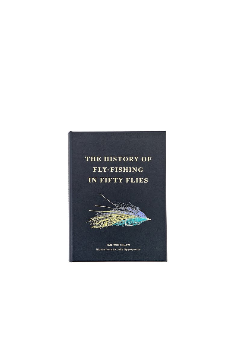 The History of Fly Fishing in Fifty Flies Leather Edition, Alternate, color, Navy