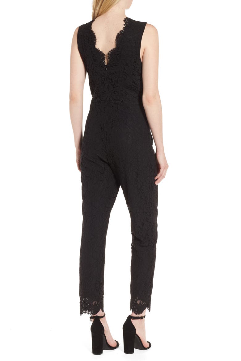 Evita Lace Jumpsuit, Alternate, color, BLACK