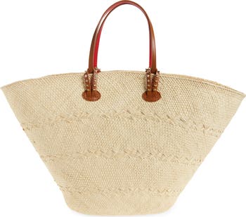 Large Cabata Woven Raffia Basket Tote
