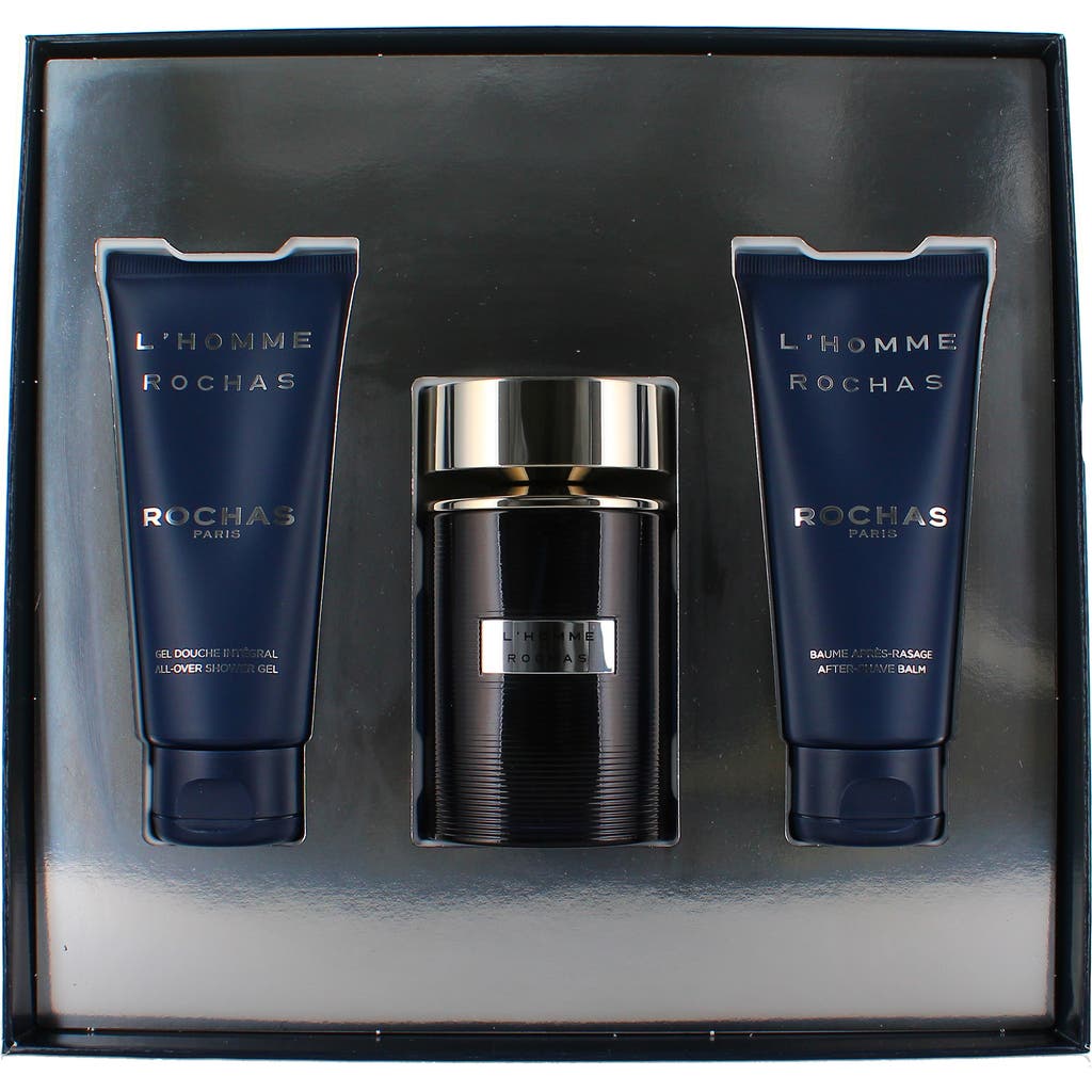 Rochas L'homme Eau De Toilette 3-piece Gift Set $150 Value In Transparent