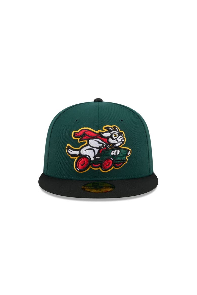 Men's New Era  Dark Green Hickory Crawdads Theme Nights 59FIFTY Fitted Hat, Alternate, color, Dark Green