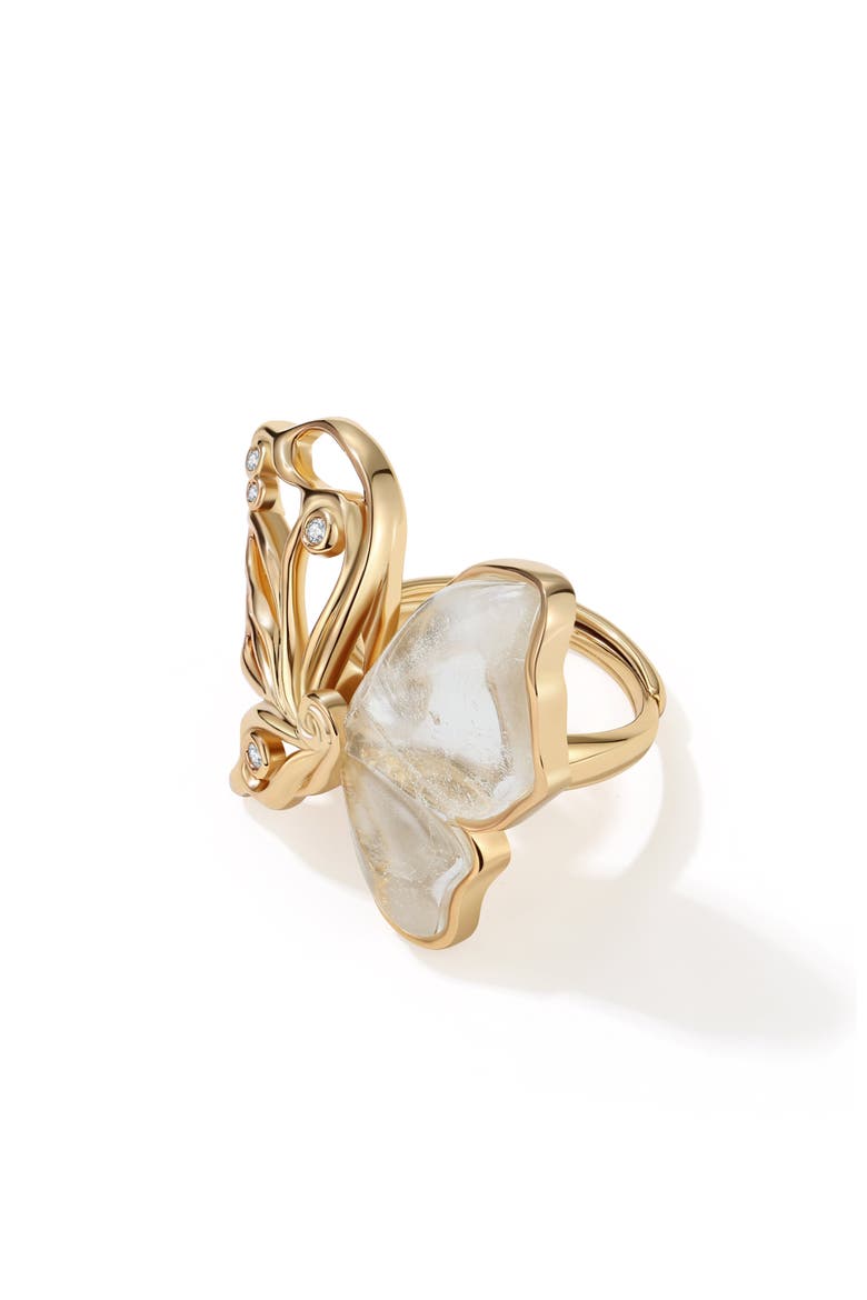 Butterfly Serenade Ring, Alternate, color, Gold & White