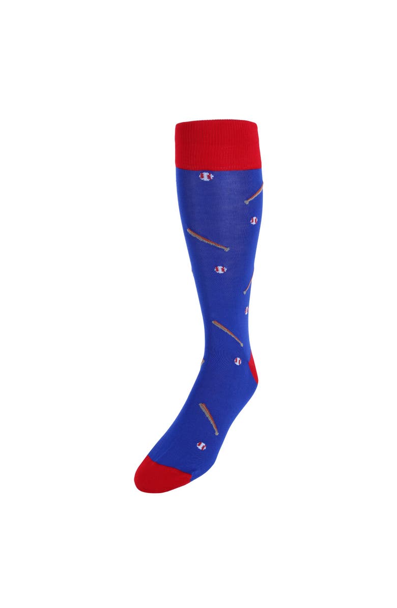 Trafalgar Home Run Baseball Novelty Mercerized Cotton Mid-Calf Socks, Main, color, 