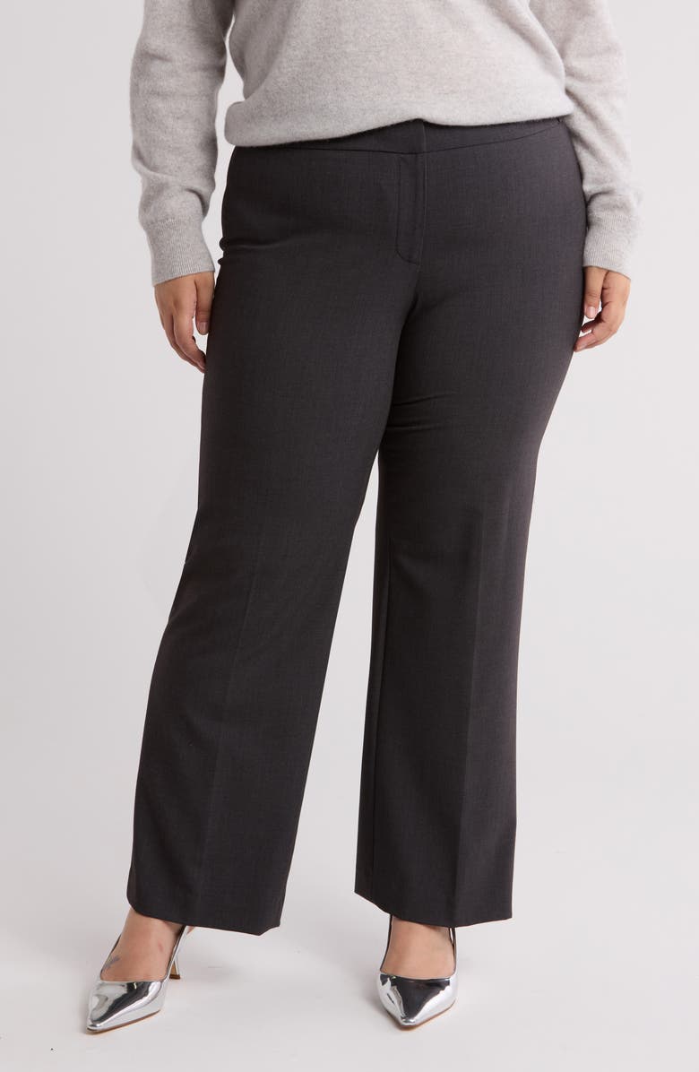 Calvin Klein Flat Front Pants, Main, color, Charcoal