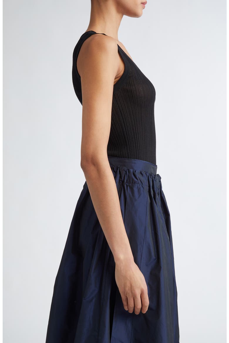 Fine Rib Organic Cotton Sweater Tank, Alternate, color, NOIR