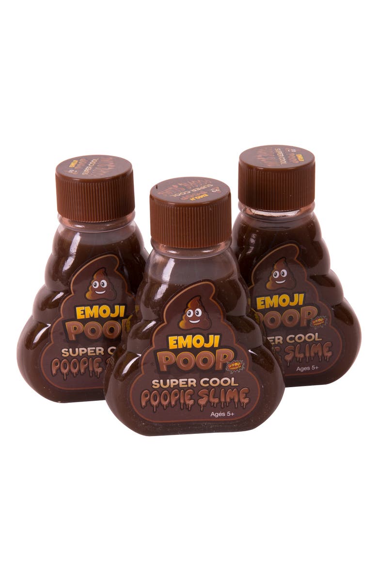 Super Cool Compounds Slime, Emoji Poop Pack Of 3 5oz Bottles, Alternate, color, Brown