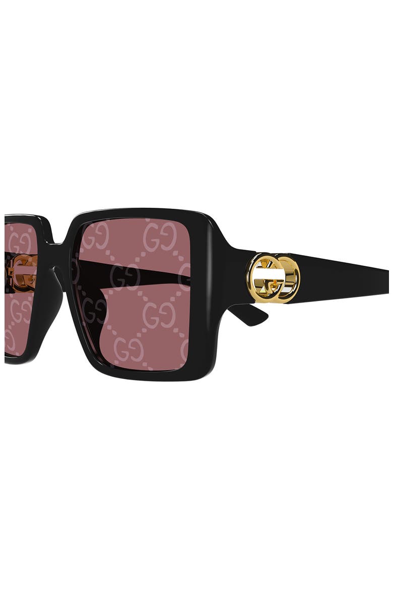 54mm Square Sunglasses, Alternate, color, BLACK