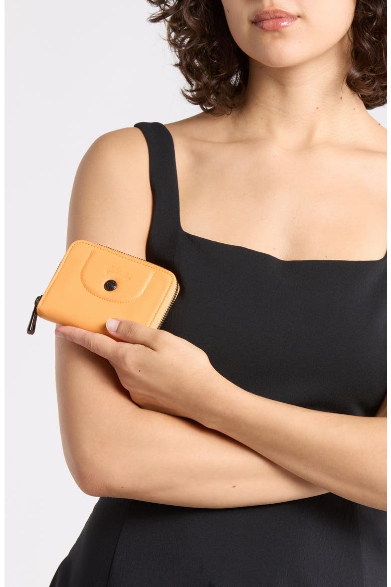 Zip-Around Leather Card Case Wallet, Alternate, color, MELON