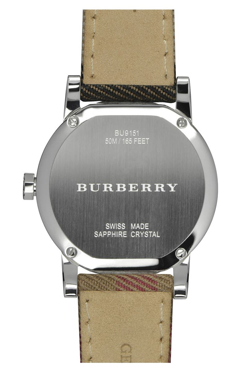 Burberry 'The City' Woven Strap Watch, 34mm, Alternate, color, 
