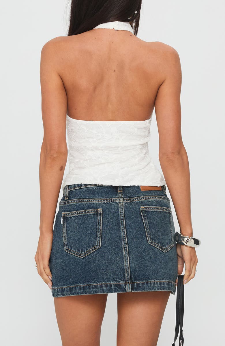 Princess Polly Nickei Nonstretch Denim Miniskirt, Alternate, color, Washed Blue