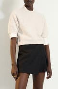 MANGO Perlita Faux Pearl Short Sleeve Sweater