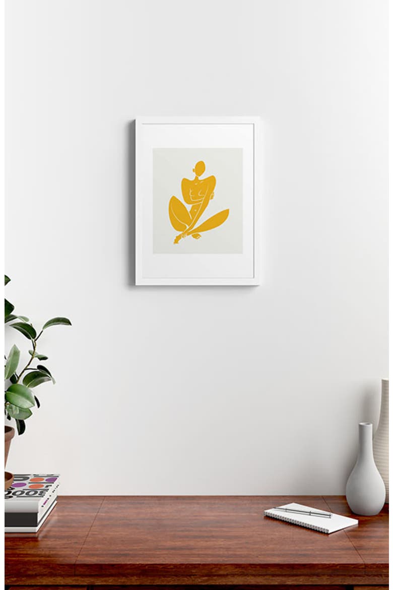 Nude in Yellow Framed Art Print, Alternate, color, YELLOW