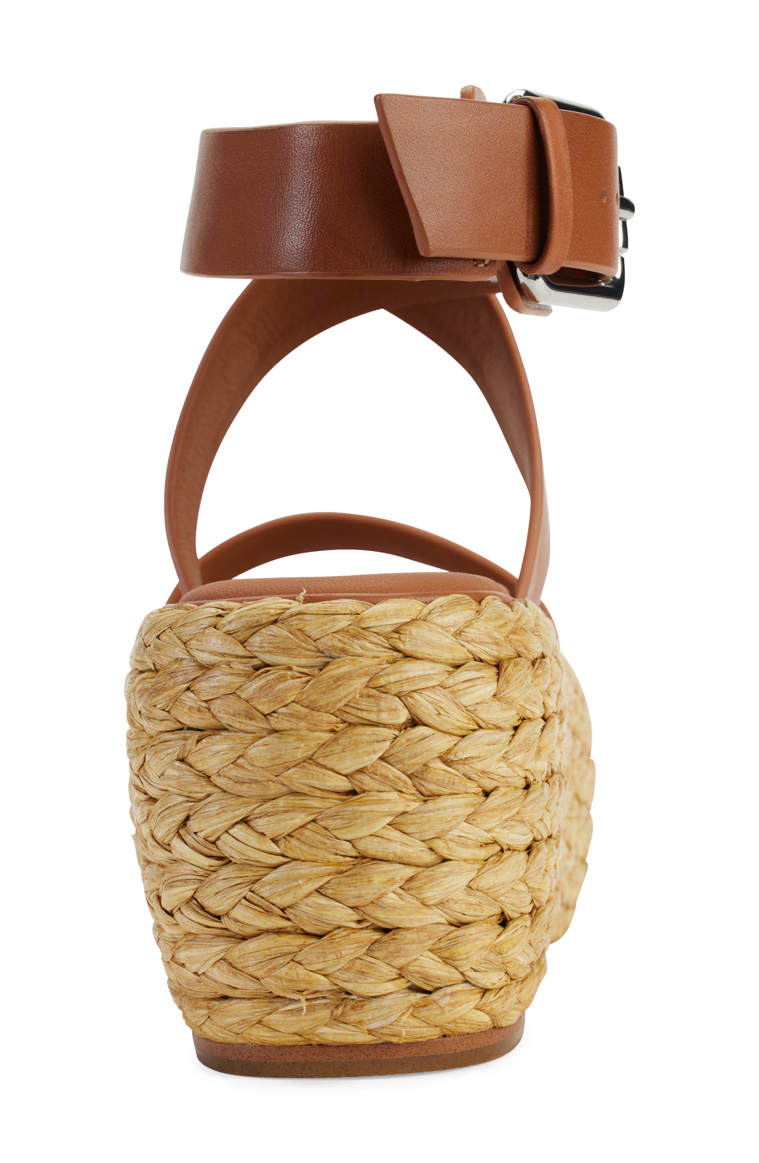 Lolah Ankle Strap Raffia Platform Sandal, Alternate, color, COGNAC