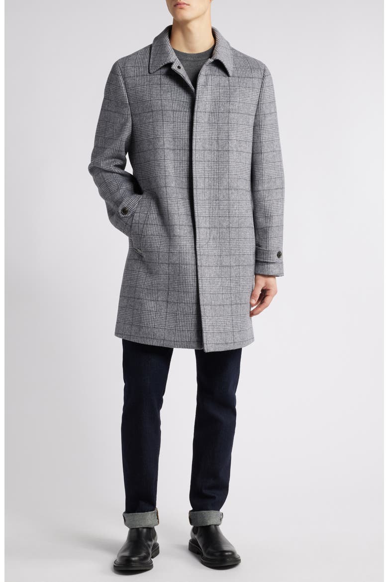 Armitage Wool Blend Topcoat, Alternate, color, LIGHT GREY PLAID