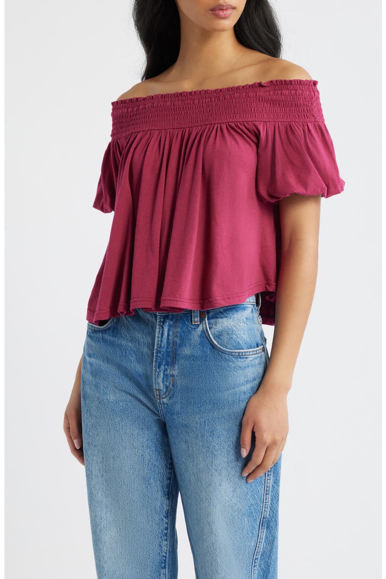 Mabel Off the Shoulder Top, Main, color, SANGRIA