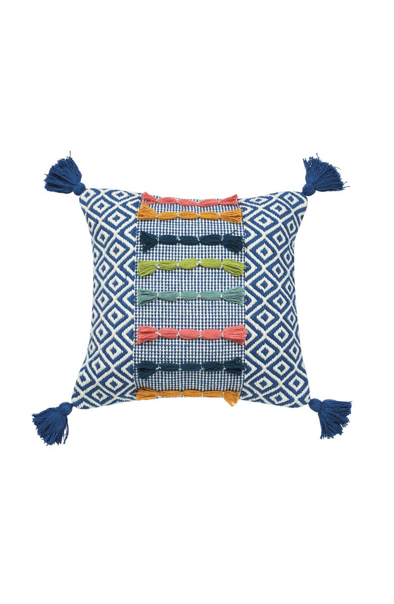 carol & frank Ciara Throw Pillow, 22" x 22", Main, color, Blue