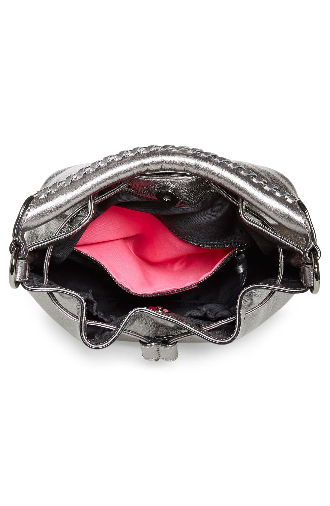 'Gigi Bon Bon' Leather Bucket Bag, Alternate, color, GRAPHITE