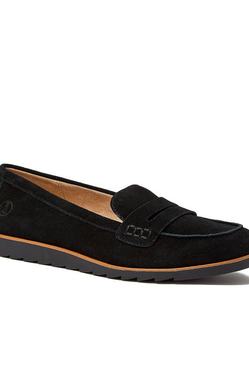 Lands' End Comfort Lug Sole Suede Loafers In Black