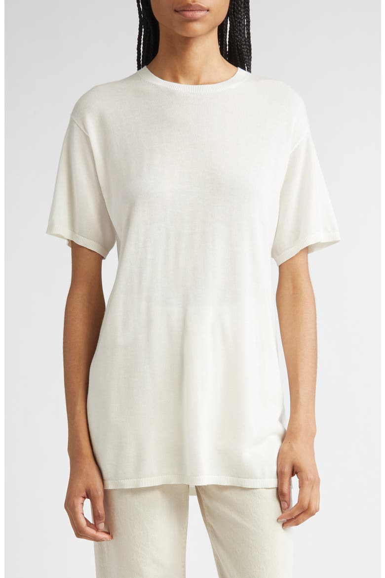 Knit T-Shirt, Main, color, WHITE