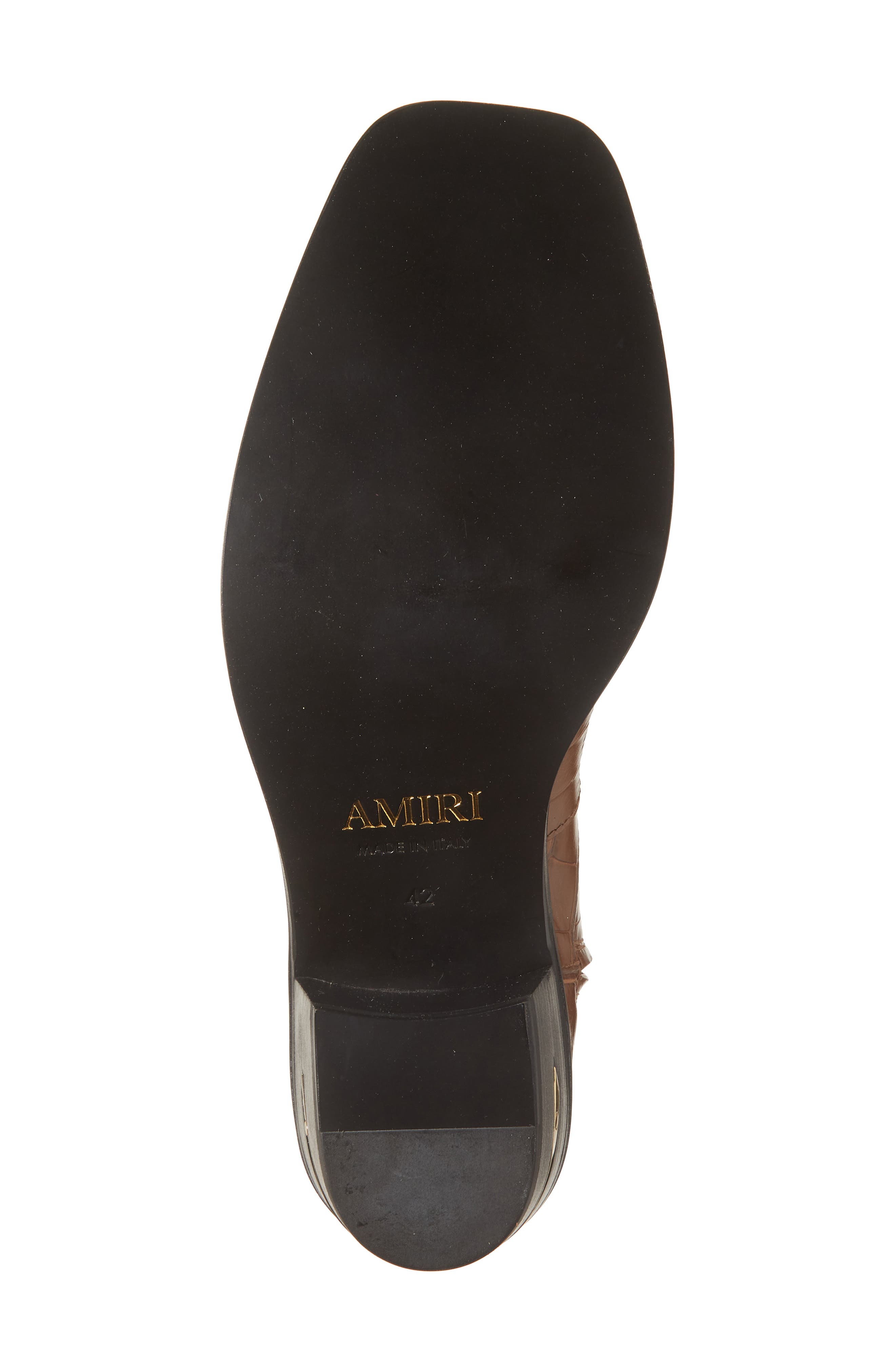 AMIRI MA Logo Croc Embossed Boot, Alternate, color, Dark Brown