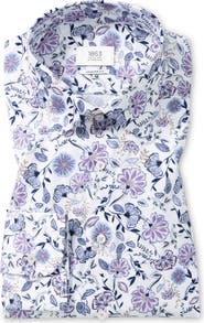 1863 by Eterna Modern Fit Floral Non-Iron Cotton Twill Dress Shirt