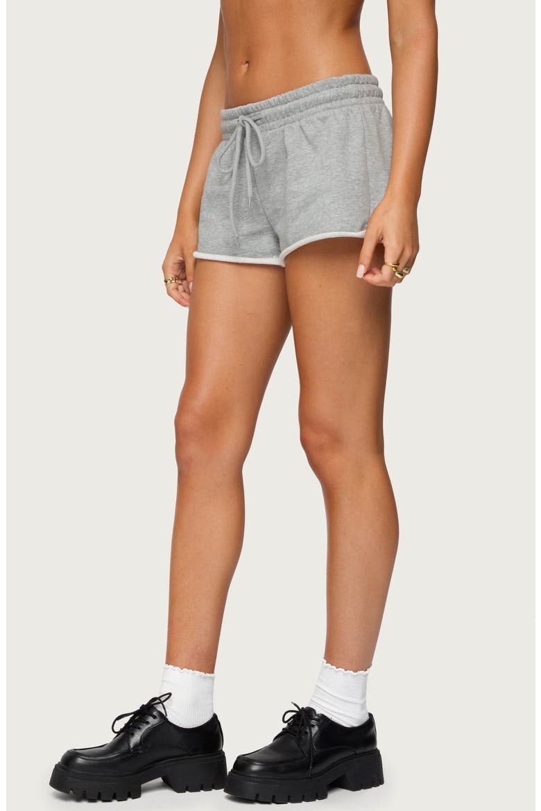 Malibu Embroidered Eyelet Sweat Shorts, Alternate, color, GRAY-MELANGE