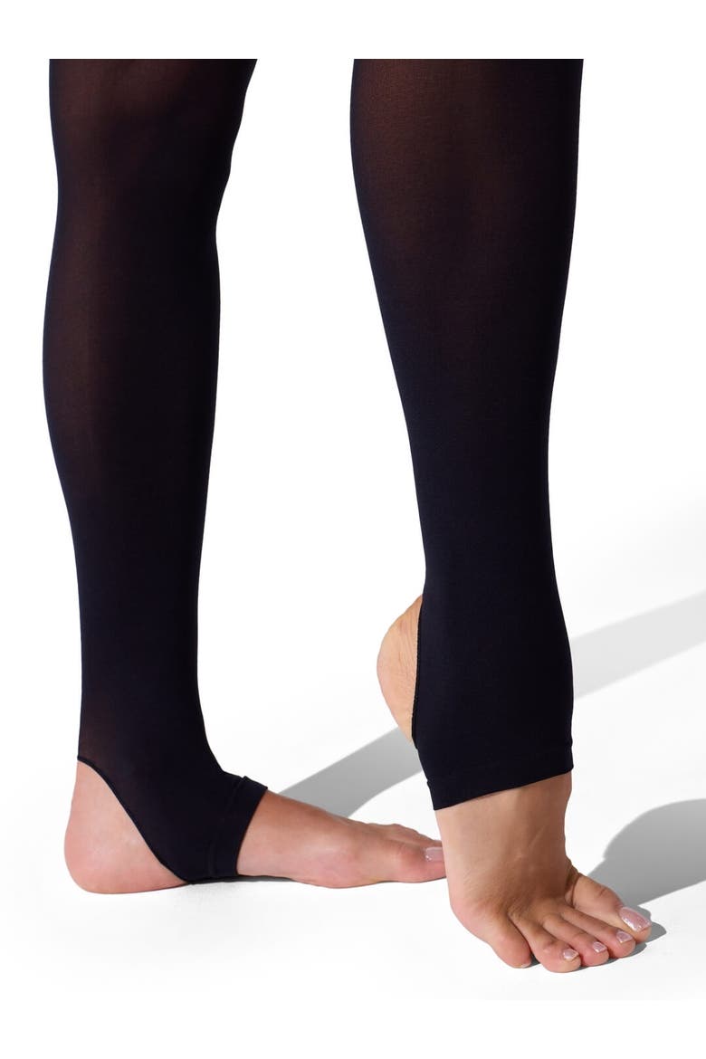 Ultra Soft Self Knit Waistband Stirrup Tight, Alternate, color, black
