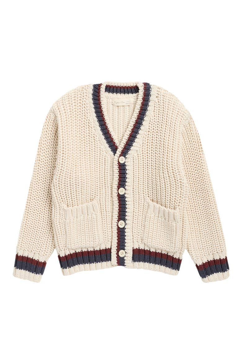 Kids' Collegiate Cardigan, Main, color, NATURAL