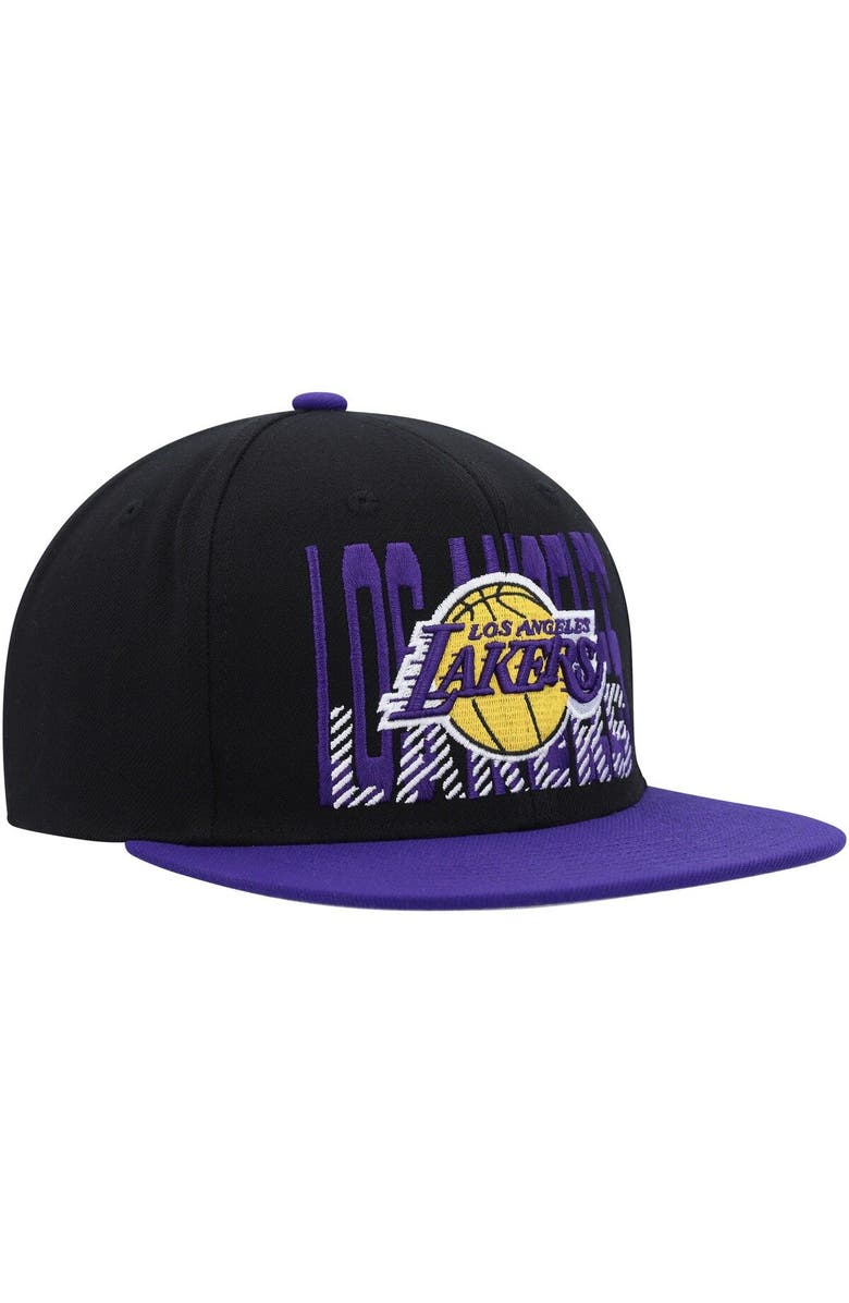 Mitchell & Ness Men's Mitchell & Ness Black Los Angeles Lakers SOUL Cross Check Snapback, Alternate, color,