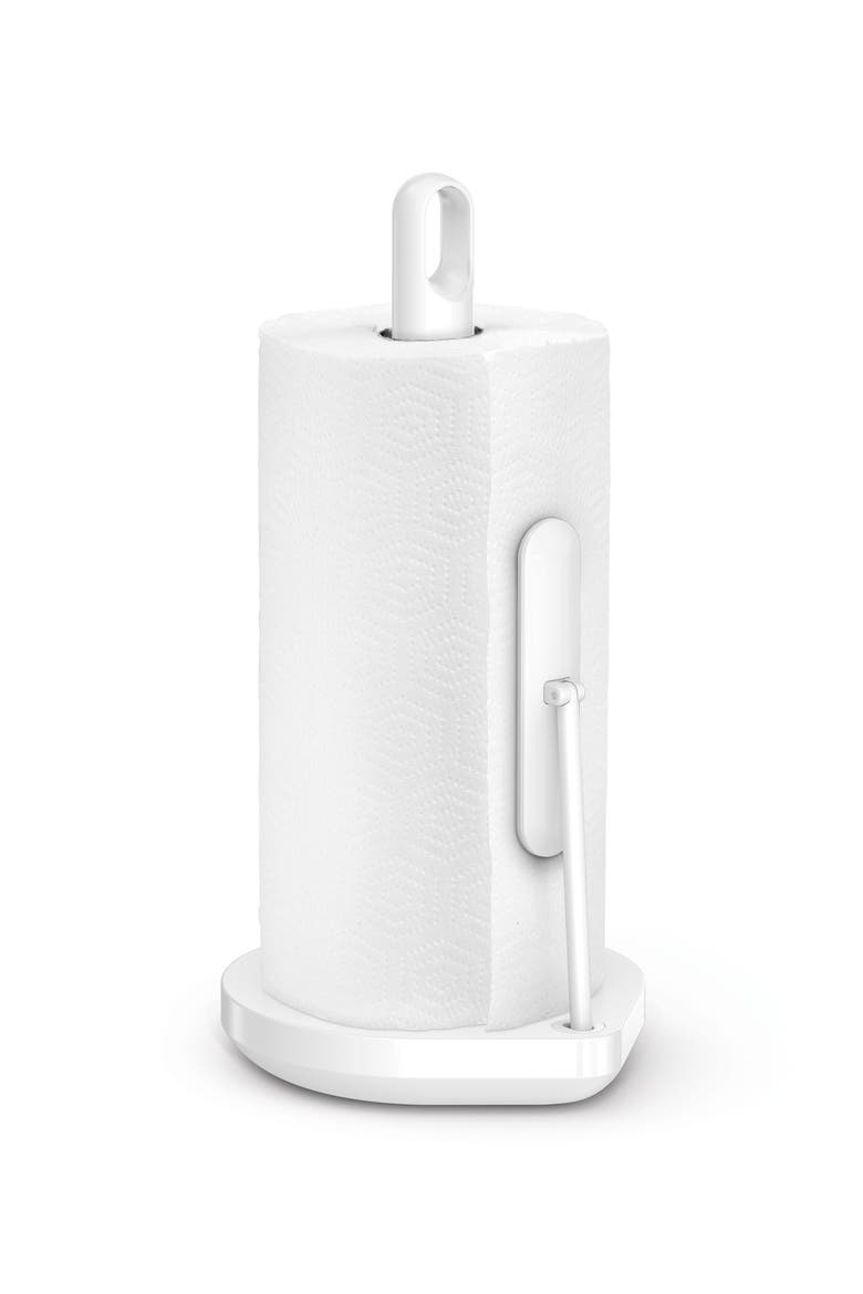 tension arm paper towel holder, Alternate, color, WHITE