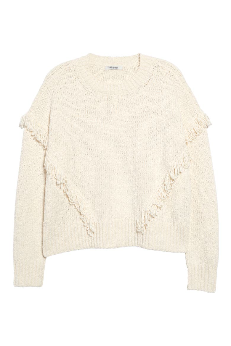 Montford Fringe Pullover Sweater, Alternate, color, PEARL IVORY