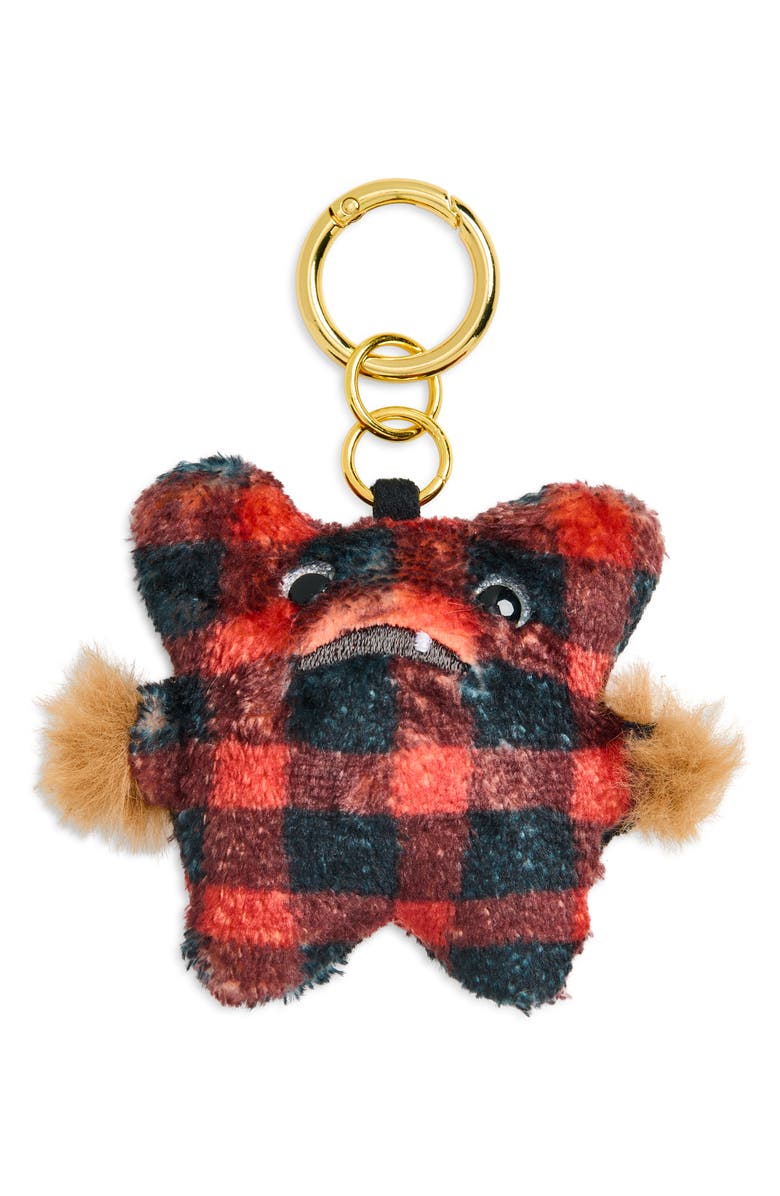 Leith Stuffed Monster Bag Charm, Main, color, Red Multi- Gold