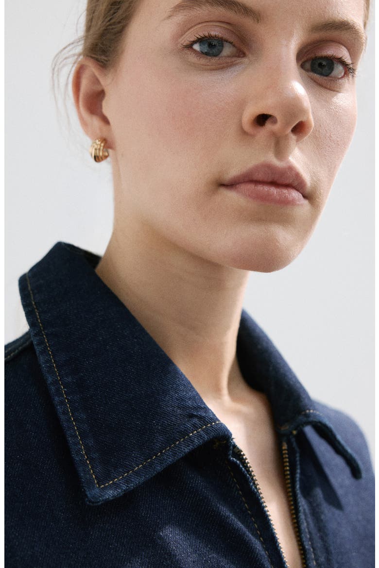 Belted Denim Jumpsuit, Alternate, color, OPEN BLUE