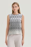 Ming Wang Diamond Jacquard Knit Tank