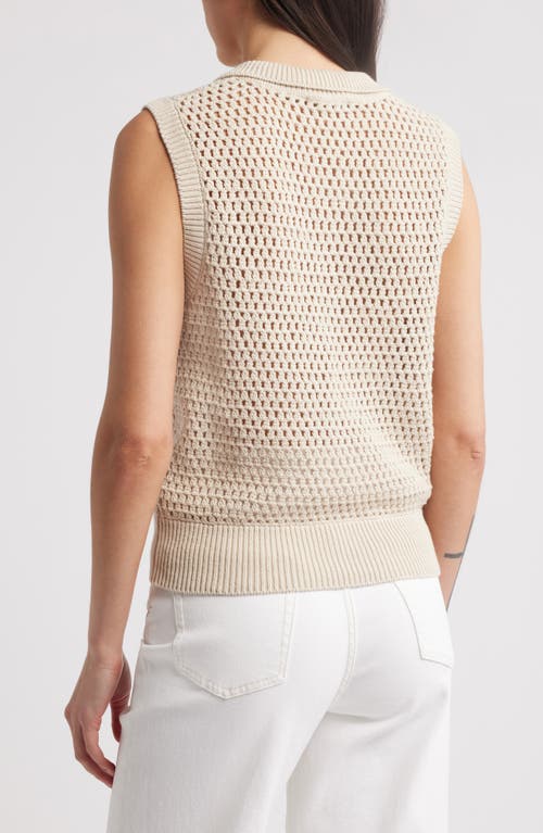 FRAME FRAME OPENWORK SLEEVELESS POLO SWEATER 