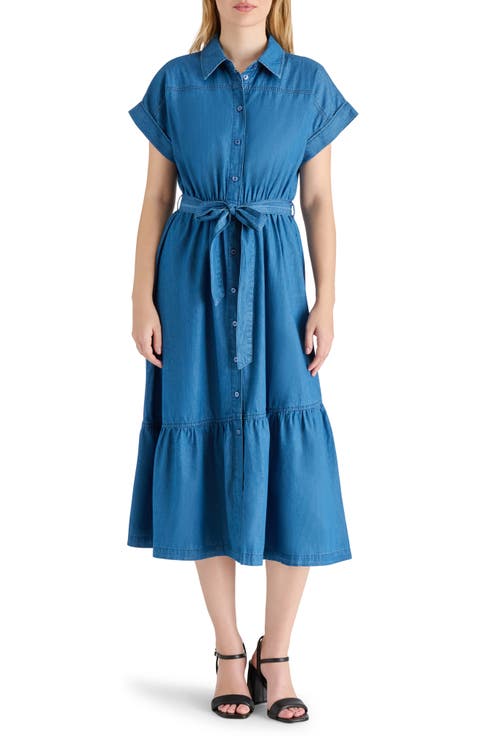 Short Sleeve Chambray Shirtdress