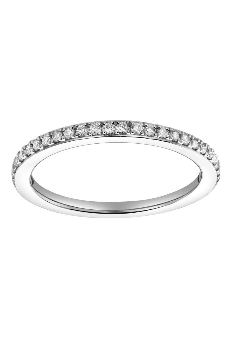 Luna 14K Gold Round Diamond Studded Eternity Band Ring - 0.25cts, Main, color, 14K White Gold