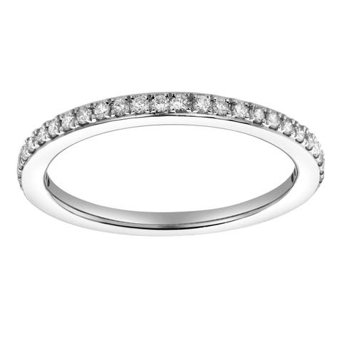 Luna 14K Gold Round Diamond Studded Eternity Band Ring - 0.25cts