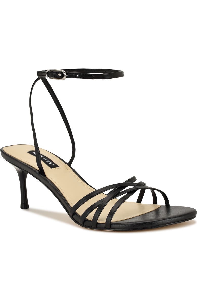 Nine West Gazey Ankle Strap Sandal, Main, color, Black