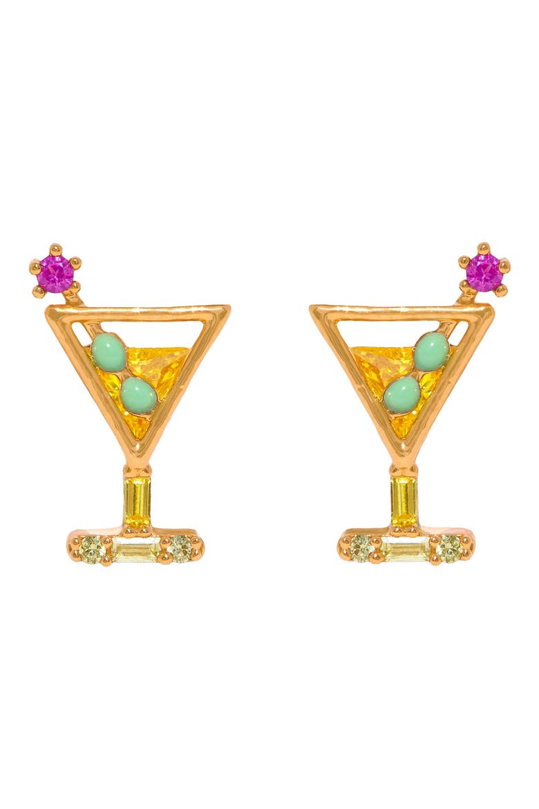 Dirty Martini Stud Earrings, Main, color, GOLD