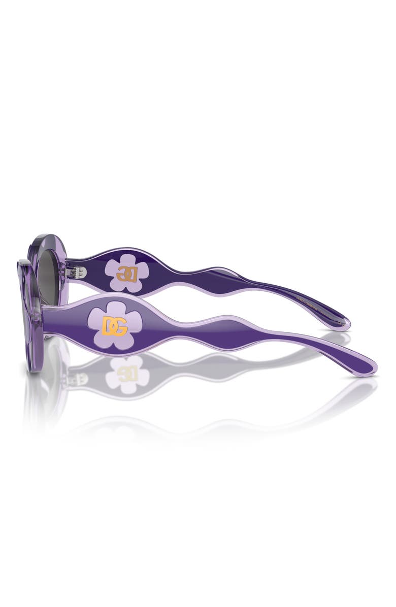 Dolce&Gabbana Kids' 49mm Small Oval Sunglasses, Alternate, color, Purple / Dark Grey