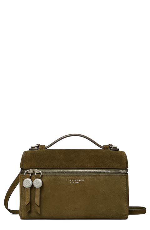 Romy Suede Slim Top Handle Bag