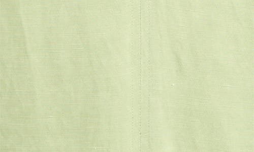Reiss Womens Green Pari Ruched Linen-blend Midi Dress In Green