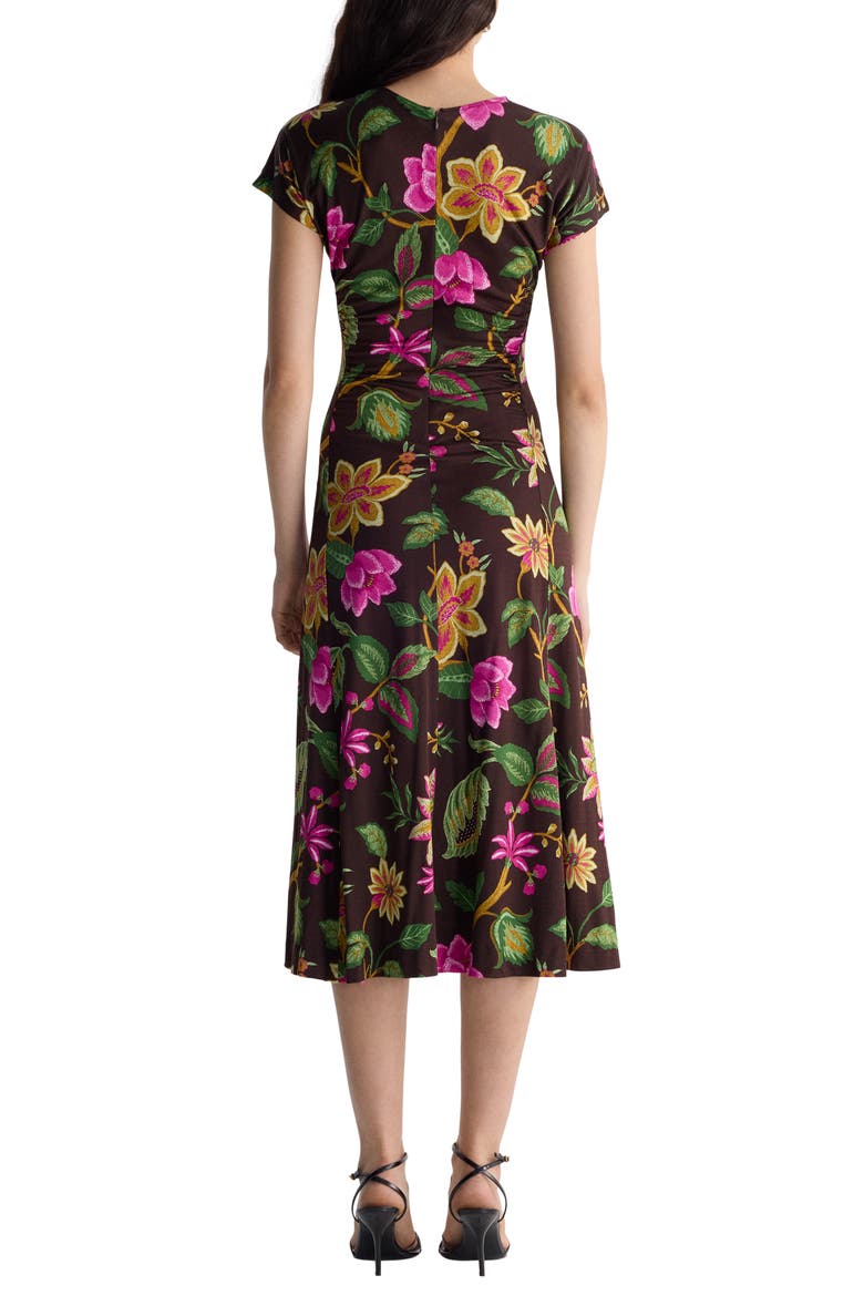 Mavis Floral Cap Sleeve Midi Dress, Alternate, color, HAWTHORNE SOIL